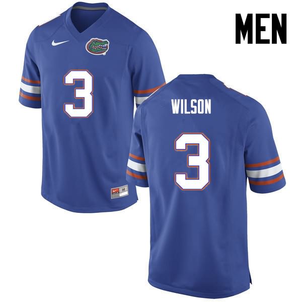 Men's NCAA Florida Gators Marco Wilson #3 Stitched Authentic Nike Blue College Football Jersey JEG2765LB